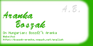 aranka boszak business card